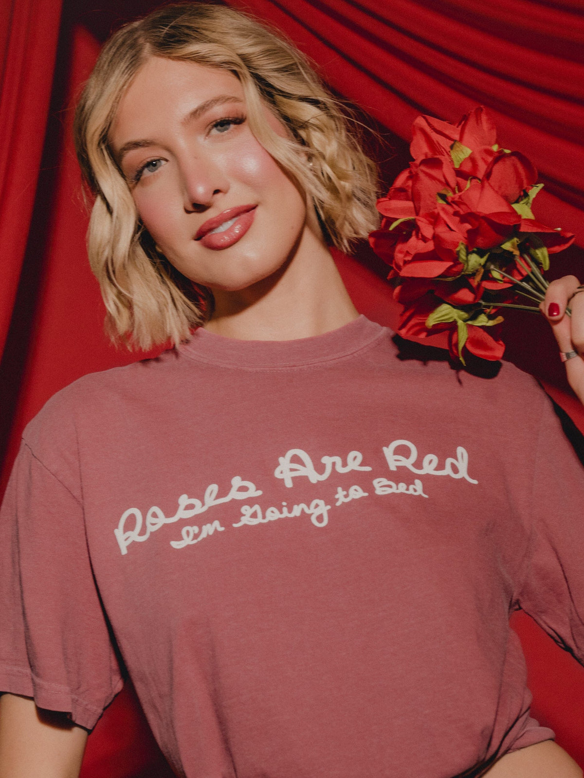 Roses are Red, I'm Going to Bed Crimson CC Tee