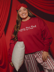 Roses Are Red, I'm Going To Bed Red Hi-Dive Oversized Crew Sweatshirt