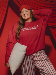 Roses Are Red, I'm Going To Bed Red Hi-Dive Oversized Crew Sweatshirt