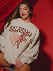Oklahoma Hearts & Horses Natural Sweatshirt
