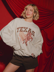 Texas Hearts & Horses Natural Sweatshirt