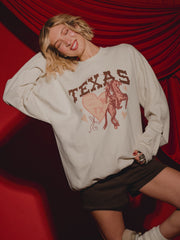 Texas Hearts & Horses Natural Sweatshirt