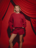The Weekend Edit Red Mock Neck Sweatshirt