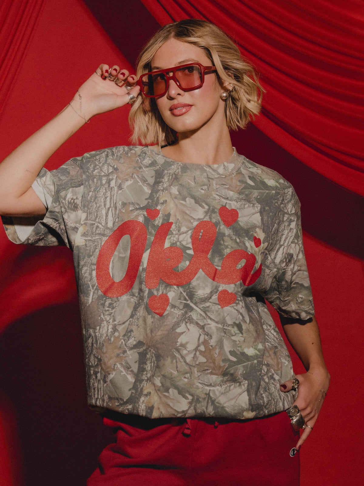 Oklahoma OKLA Hearts Camouflage Tee