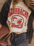 Arkansas Razorbacks Gridiron Football Off White Thrifted Tee