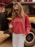 Arkansas Razorbacks Hogs Polka Dot Puff Ink Weekend Red Mock Neck Sweatshirt
