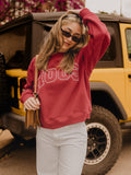 Arkansas Razorbacks Hogs Polka Dot Puff Ink Weekend Red Mock Neck Sweatshirt