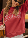 Arkansas Razorbacks Hogs Polka Dot Puff Ink Weekend Red Mock Neck Sweatshirt