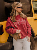 Arkansas Razorbacks Hogs Polka Dot Puff Ink Weekend Red Mock Neck Sweatshirt