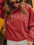 Arkansas Razorbacks Hogs Polka Dot Puff Ink Weekend Red Mock Neck Sweatshirt
