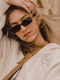 *COMING SOON* OU Sooners Heart Stitch Embroidered Off White Zip Up Hoodie