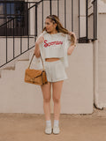 OU Sooners Bold Script Off White Heavyweight Cropped Tee