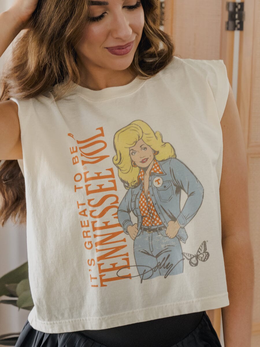 Dolly Parton Vols Game Day Mascot Off White Muscle Tank