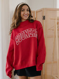 OU Sooners Polka Dot Puff Ink Red Reversible Mock Neck Sweatshirt
