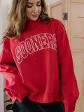 OU Sooners Polka Dot Puff Ink Red Reversible Mock Neck Sweatshirt