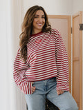*COMING SOON* Arkansas Razorbacks Block Stich Red/White Stripe Long Sleeve Tee