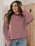 *COMING SOON* Arkansas Razorbacks Block Stich Red/White Stripe Long Sleeve Tee