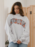 *COMING SOON* Auburn Tigers Varsity Plaid Mock Neck Sweatshirt