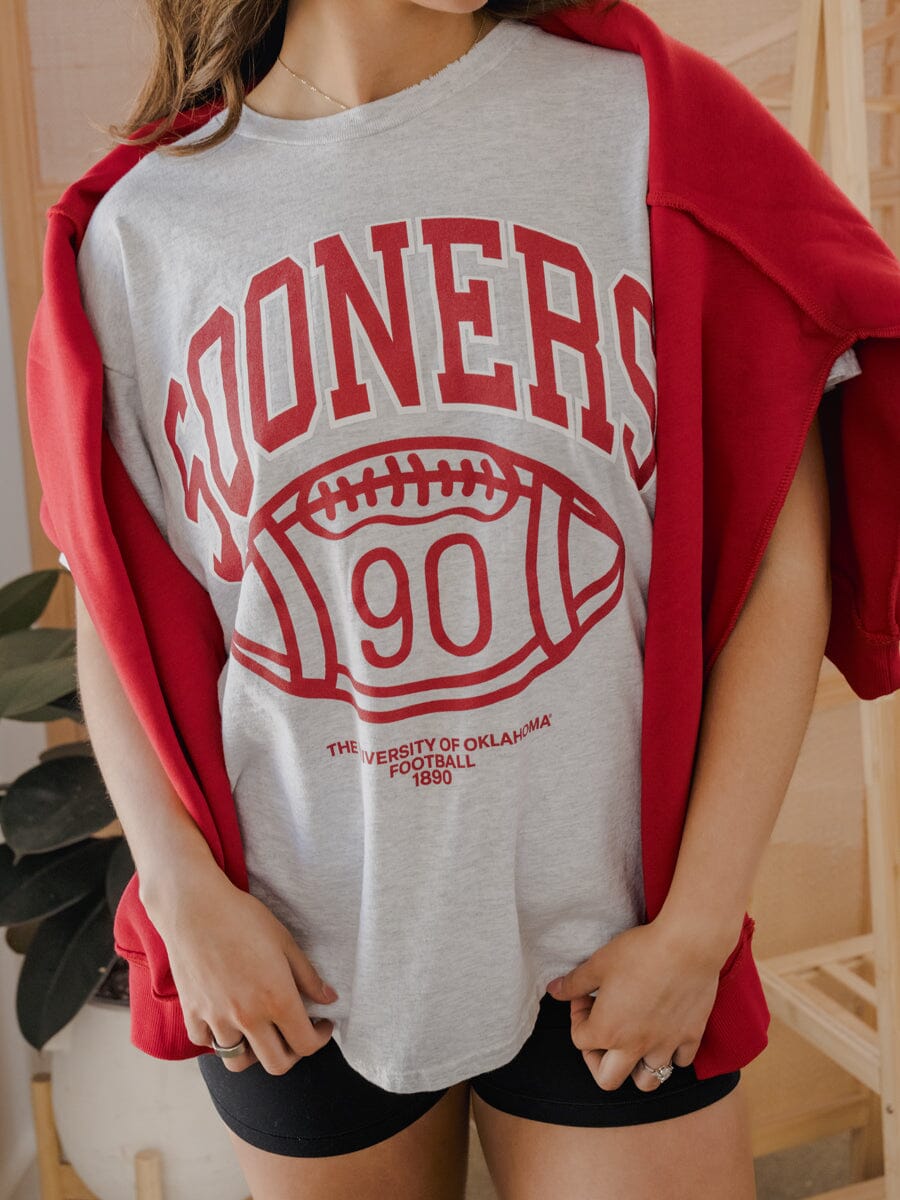 OU Sooners Campus Classic Ash Gray Thrifted Tee