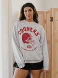 OU Sooners Varsity Stamp Ash Gray Thrifted Sweatshirt