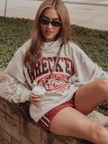 Texas Tech Campus Classic Gray Roll Neck Sweatshirt
