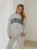 Auburn Tigers Polka Dot Puff Ink Weekend Ash Gray Mock Neck Sweatshirt