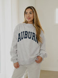 Auburn Tigers Polka Dot Puff Ink Weekend Ash Gray Mock Neck Sweatshirt