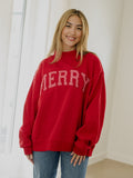 Merry Stripe Weekend Edit Red Mock Neck Sweatshirt