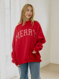 Merry Stripe Weekend Edit Red Mock Neck Sweatshirt