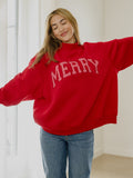 Merry Stripe Weekend Edit Red Mock Neck Sweatshirt