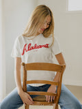 Alabama Crimson Tide Bold Script Vintage White Ellie Heavyweight Tee