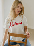 Alabama Crimson Tide Bold Script Vintage White Ellie Heavyweight Tee