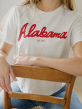 Alabama Crimson Tide Bold Script Vintage White Ellie Heavyweight Tee