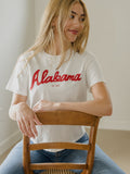 Alabama Crimson Tide Bold Script Vintage White Ellie Heavyweight Tee