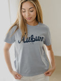 Auburn Tigers Bold Script Light Blue Ellie Heavyweight Tee