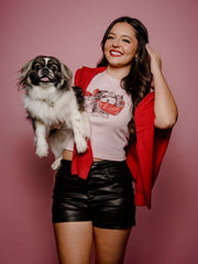 Puppy Love Pink Micro Cropped Tee