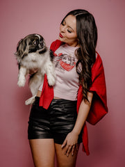 Puppy Love Pink Micro Cropped Tee