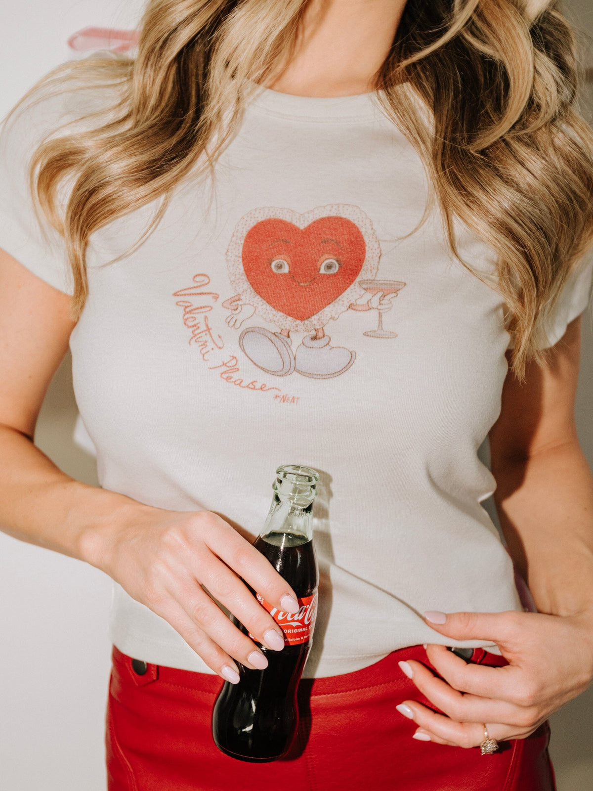 Valentini Heart Off White Micro Cropped Tee