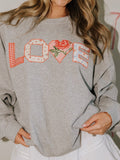 LOVE Quilt Gray Thrifted Sweatshirt