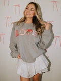 LOVE Quilt Gray Thrifted Sweatshirt