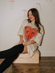 Be My Valentine Off White One Size Tee