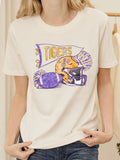 LSU Tigers Football Pennant Vintage White Ellie Perfect Tee