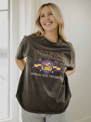 LSU Tigers Pep Rally Black Thrifted Tee