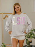 LSU Tigers Quilted Puff Ink Ash Gray Sweatshirt