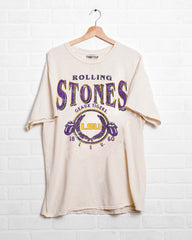 Rolling Stones LSU Tigers College Seal Off White Thrifted Tee