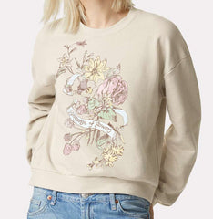 Language of Flowers Bone Fleece Raglan Sweatshirt
