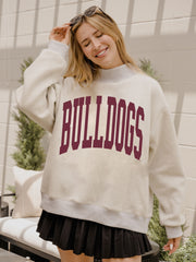 Mississippi State Bulldogs Tall Boy Gray Mock Neck Reversible Sweatshirt