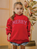 Children's Merry Stripe Red Mock Neck Sweatshirt