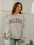 Mississippi State Bulldogs Polka Dot Puff Ink Weekend Ash Gray Mock Neck Sweatshirt