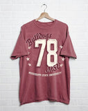 Mississippi State Bulldogs Jersey Patch Maroon Heavyweight Tee
